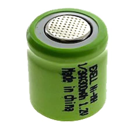Exell Battery 1/3AA  1.2V Flat top Rechargeable Battery for DIY, FRS, Keypads, Alarms EBC-504-0